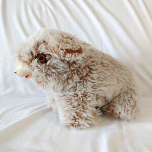 VINTAGE BEAR Rubber Face Plush Plastic Orange Eyes 50s 60s Plush  Stuffed Animal